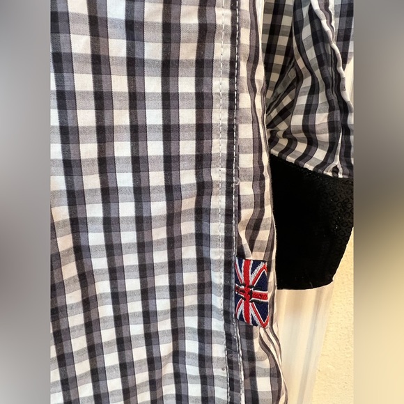 English Laundry Check Plaid Black & White long sleeve shirt. - Picture 4 of 12